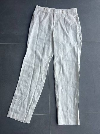 ***Mango Leinenhosen Hosen 100% Leinen 38 Damen weiss leicht