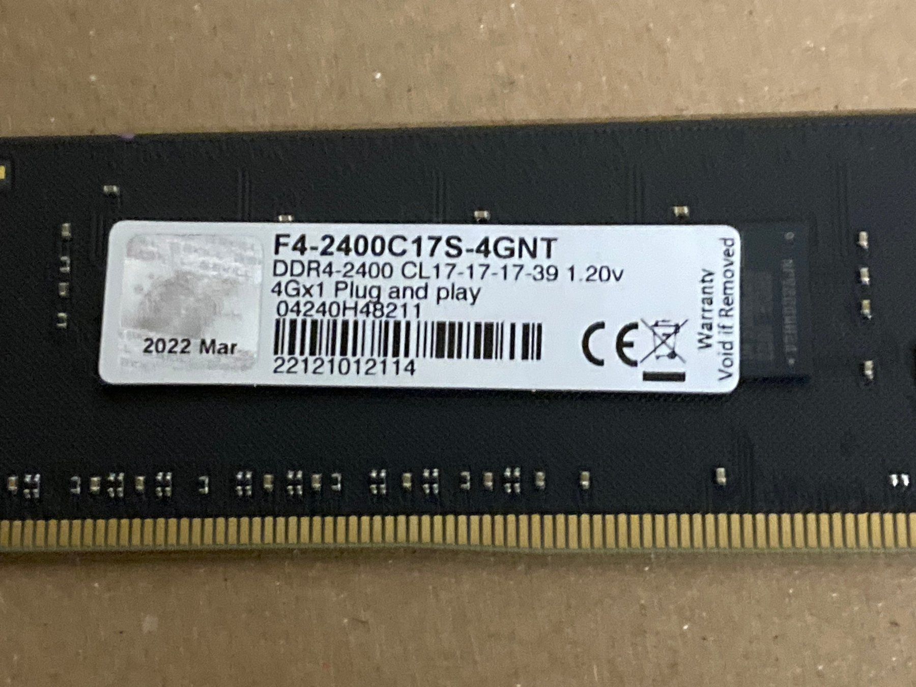G.Skill Memoria / RAM: G.Skill RAM DDR4 2400 4GB – Usato da Wettingen venduto da Schabernack_sam 1