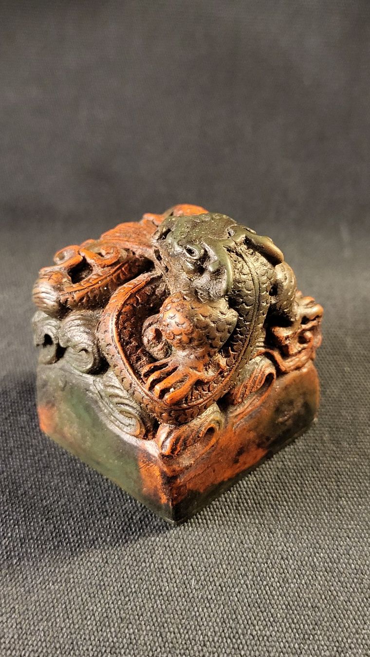 Figuren: Stein-Schnitzerei Stempel mit Drachen – Gebraucht aus Basel von spinne02 4