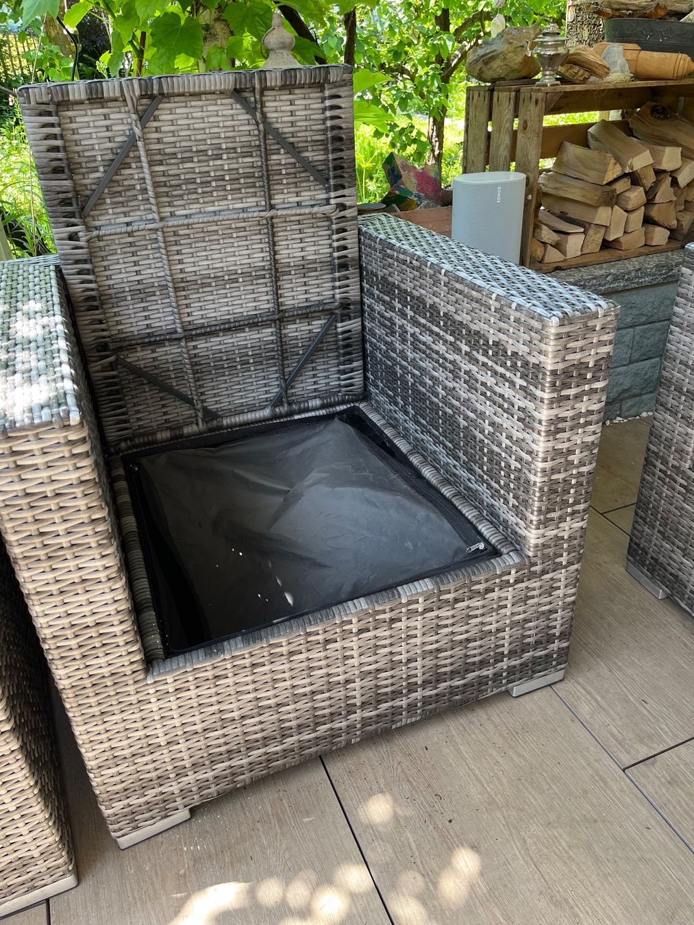 Divani: Gartenlounge Polyrattan 3-teilig Sofa/Sessel – Usato da Spiegel b. Bern venduto da jejjej 4