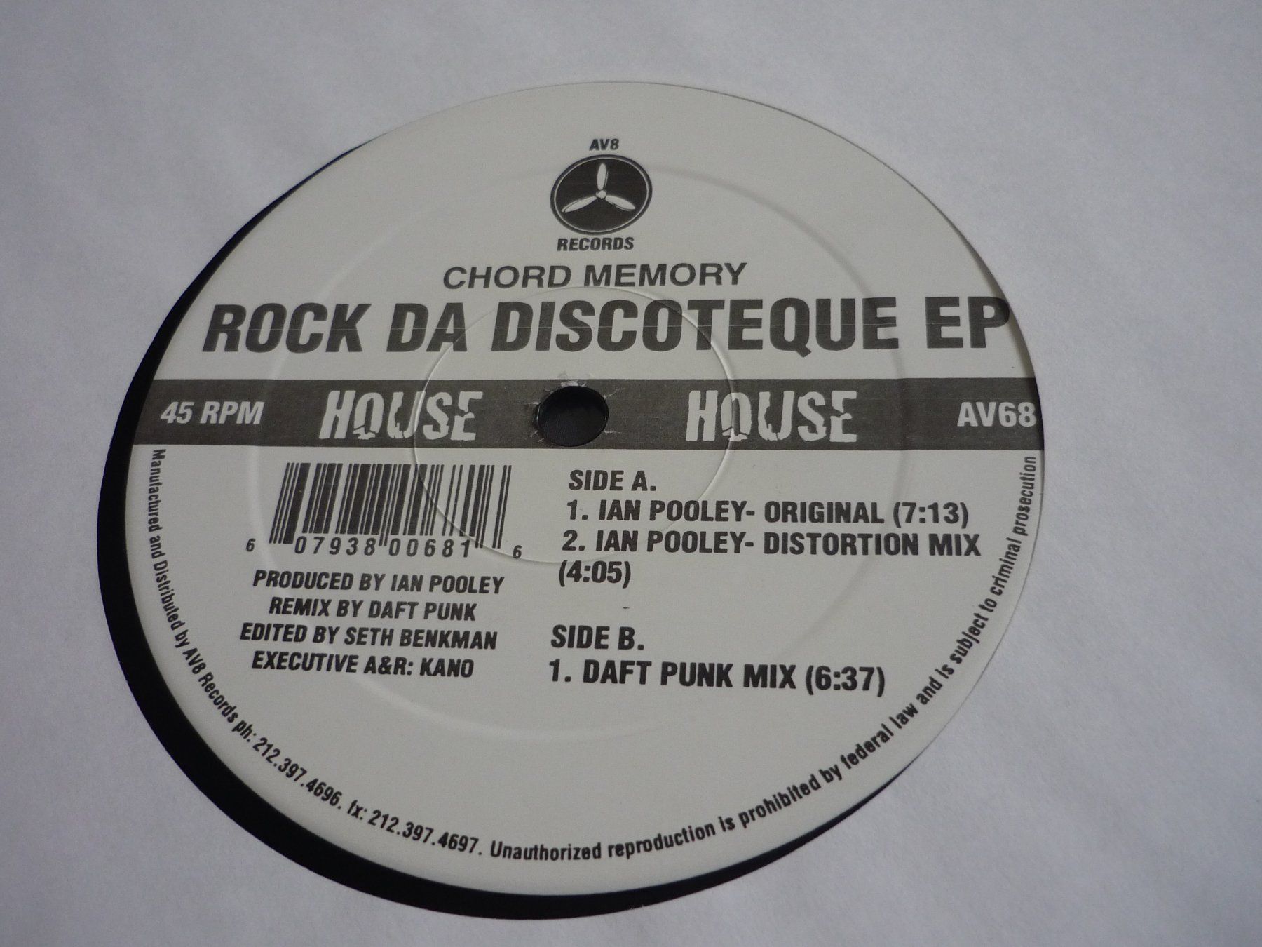 Schallplatten: Rare Techno Vinyl - Jan pooley rock da discotheque daft punk – Gebraucht aus Beringen von Flatretriever 1