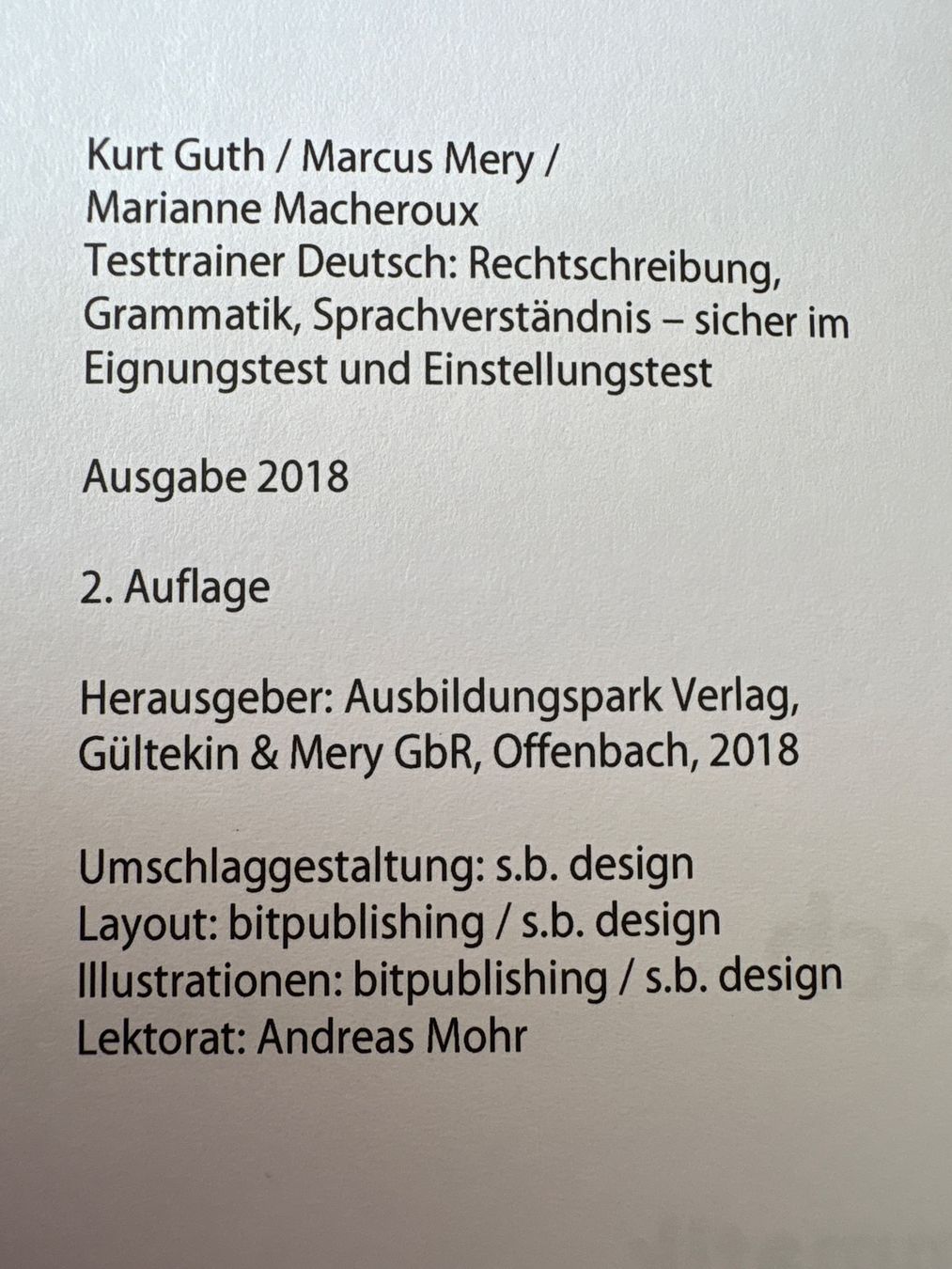 Libri: Testtrainer Deutsch von Ausbildungspark – Usato da Aarau venduto da louener1 1