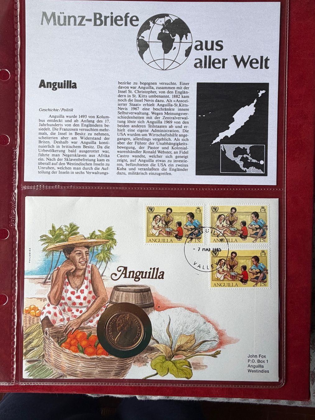 Alle Münzen: ANGUILLA - 2 New Pence 1981 - FDC – Neu (gemäss Beschreibung) aus Le Lignon von Trikles