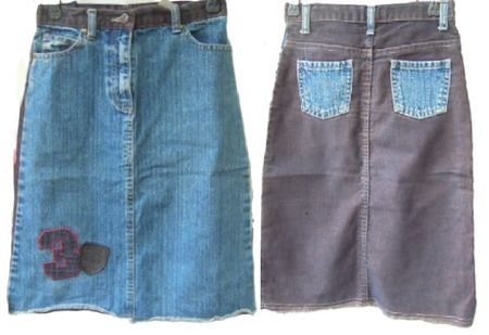 s.Masse Gr. 128 coolerJeansrock mit Kord ÜGANG/WINTER Okaidi