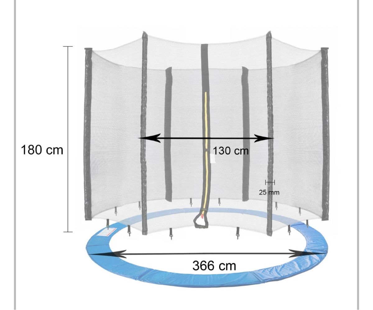 Trampolini: 366 cm Randabdeckung + Netz für Trampolin – Nuovo e nell'imballaggio originale da Amriswil venduto da JaJa-Express 4