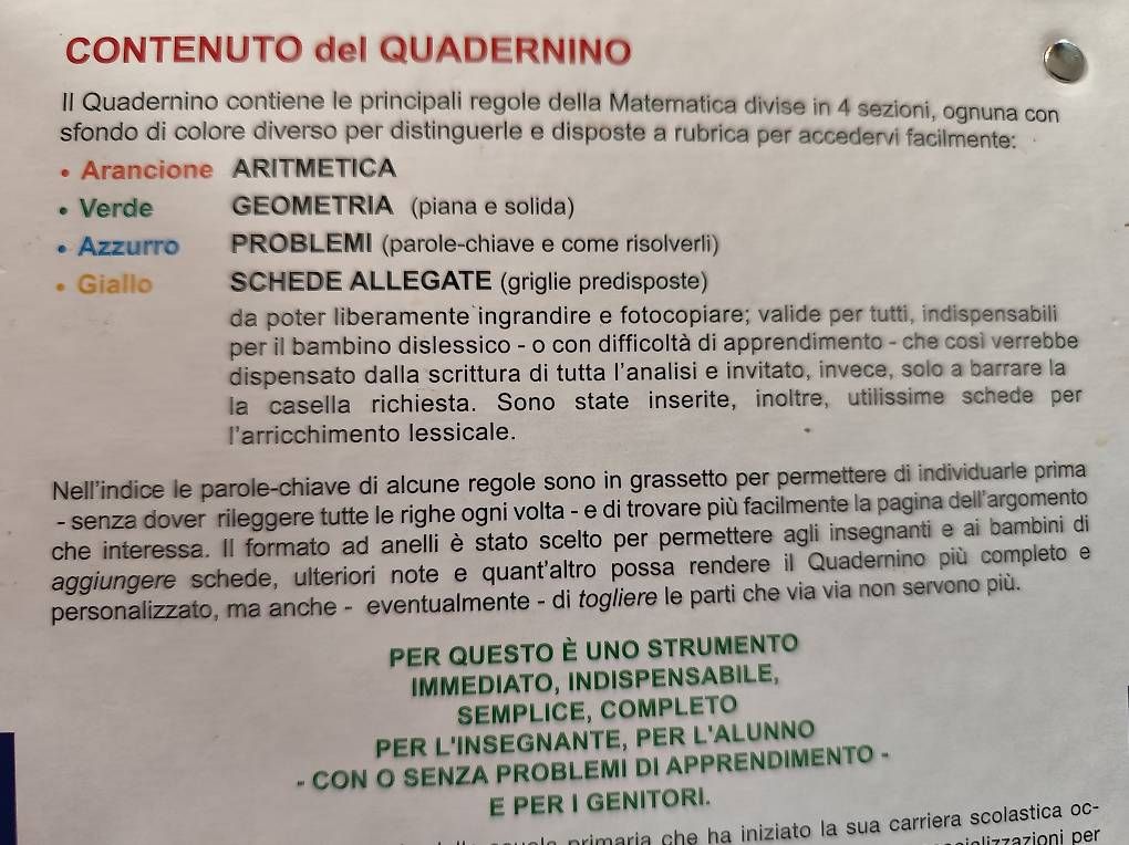 Libri: Quadernino delle regole di matematica  – Usato da Pregassona venduto da pce_xm2t