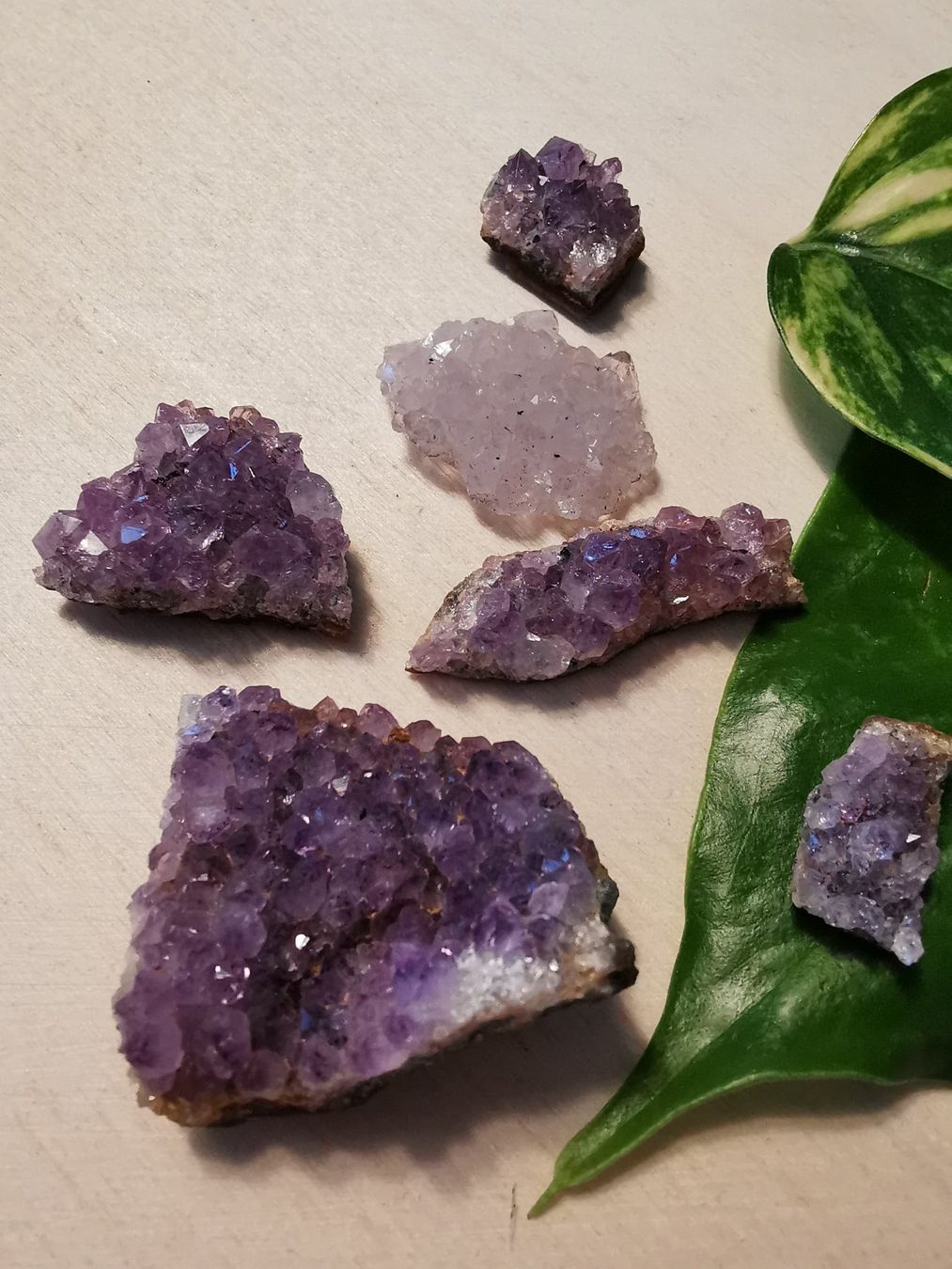 Minerali & Pietre curative: 6 kleine Amethyst Drusen Stücke – Nuovo e nell'imballaggio originale da Dierikon venduto da Buntspecht-10 3