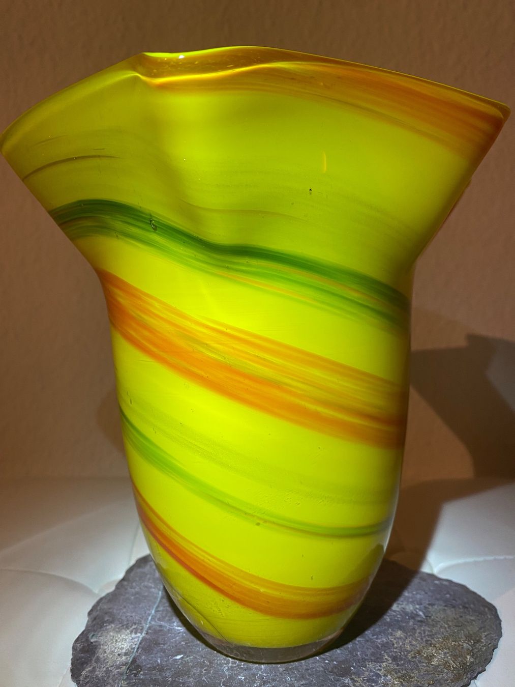 Murano Vasi & Recipienti: Murano Fazzoletto Glasvase mit Goldelementen – Usato da Männedorf venduto da Maru83 1