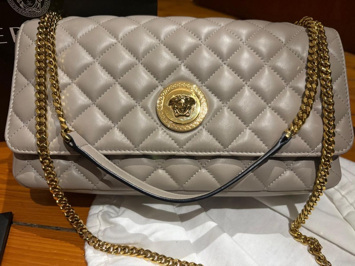 Versace Borse da donna: Versace Leather Crossbody Bag, Grey – Usato da Castel San Pietro venduto da mih_l86g