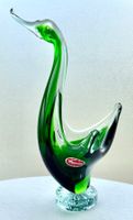Murano Glas Schalen-Figur Ente, grün & klar, 70er, top Zust.