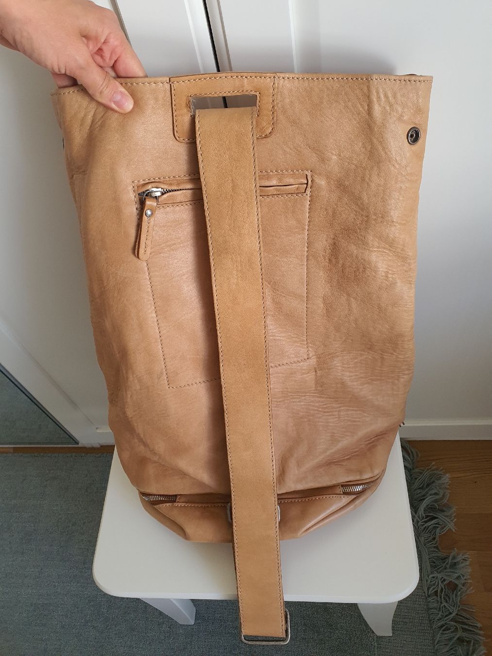 Brunello Cucinelli Rucksäcke: Brunello Cucinelli backpack light brown leather – Gebraucht aus Genève von gvokiii 2