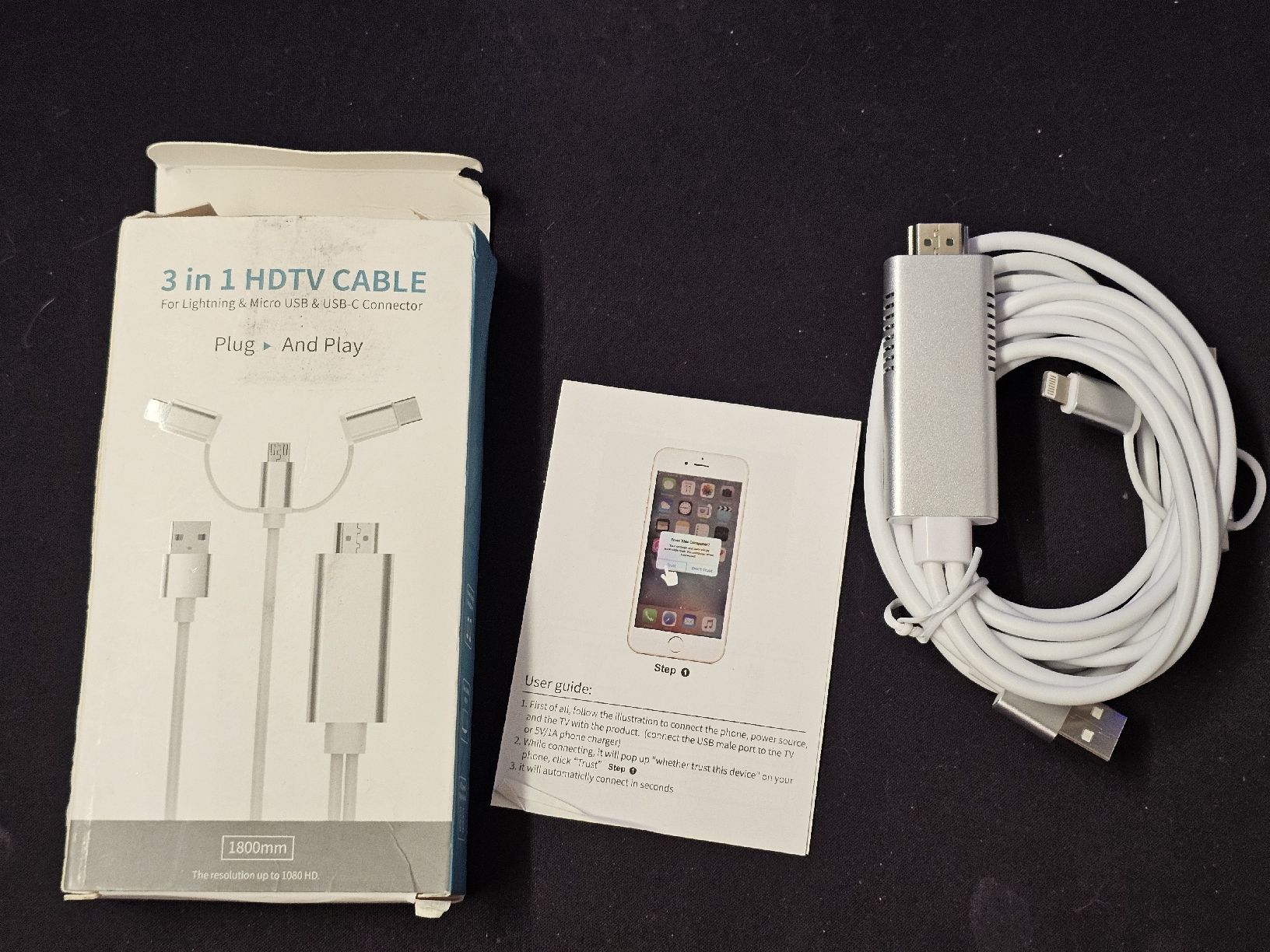 Unità & Adattatore: (1m) 3in1 USB C / Micro USB / Lightning auf HDMI 4K Adapter – Nuovo (secondo la descrizione) da Saas-Fee venduto da naciaa