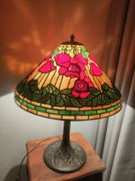 Tischlampe Tiffany Stil Mohnblumen Glas Lampenschirm 50 cm