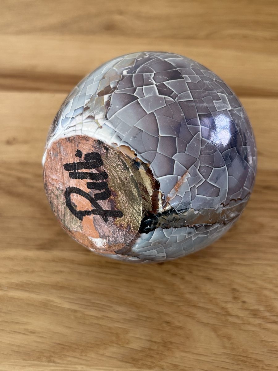 Vasi & Recipienti: Claudio Pulli italienisch irisierende Crackle Vase signiert – Usato da Wettingen venduto da Mmccl 5