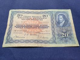 20 Franken Jahrgang 1947 Serie 22P