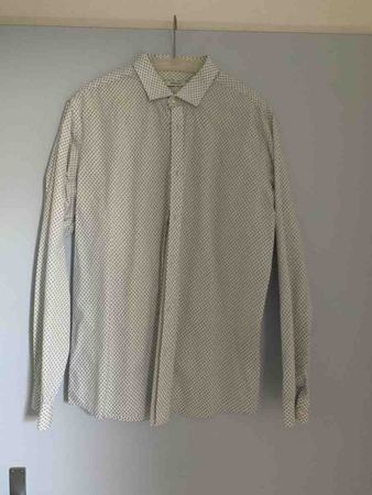 Herren Hemd langarm gemustert weiss gebraucht