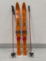 Ski (K), fahrbare Kinderski mit Stöcken