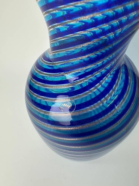 Murano Vasi & Recipienti: Vase en verre soufflé bleu Murano – Nuovo (secondo la descrizione) da Lausanne venduto da subermarket 1