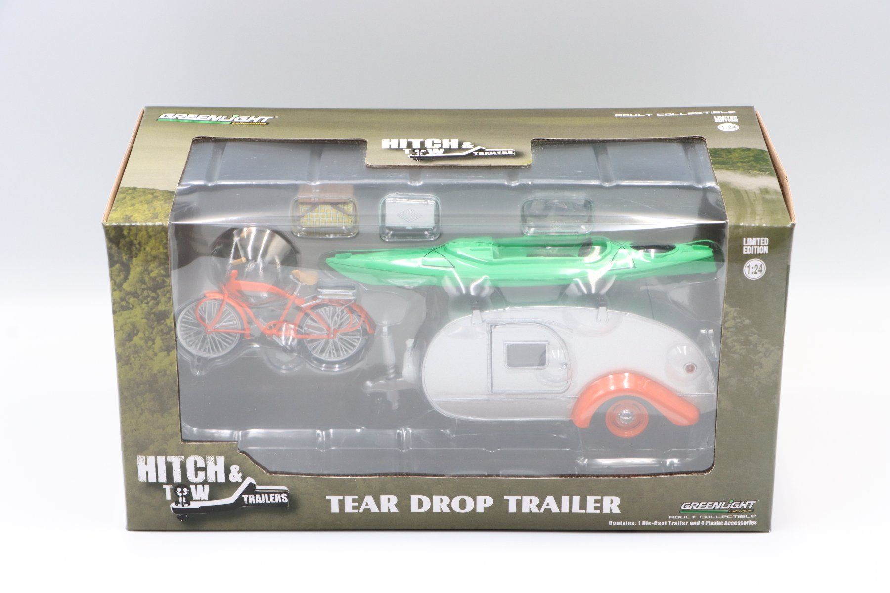 Modellini d'auto: Teardrop Wohnwagen 1947 1:24 Greenlight – Nuovo e nell'imballaggio originale da Bühl b.Aarberg venduto da modelldiecast 1