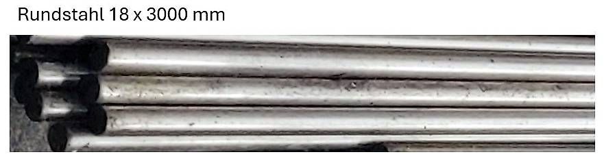 Profile: 4 Stangen Rundstahl 18 x 3000 mm – Gebraucht aus Orpund von Tom648