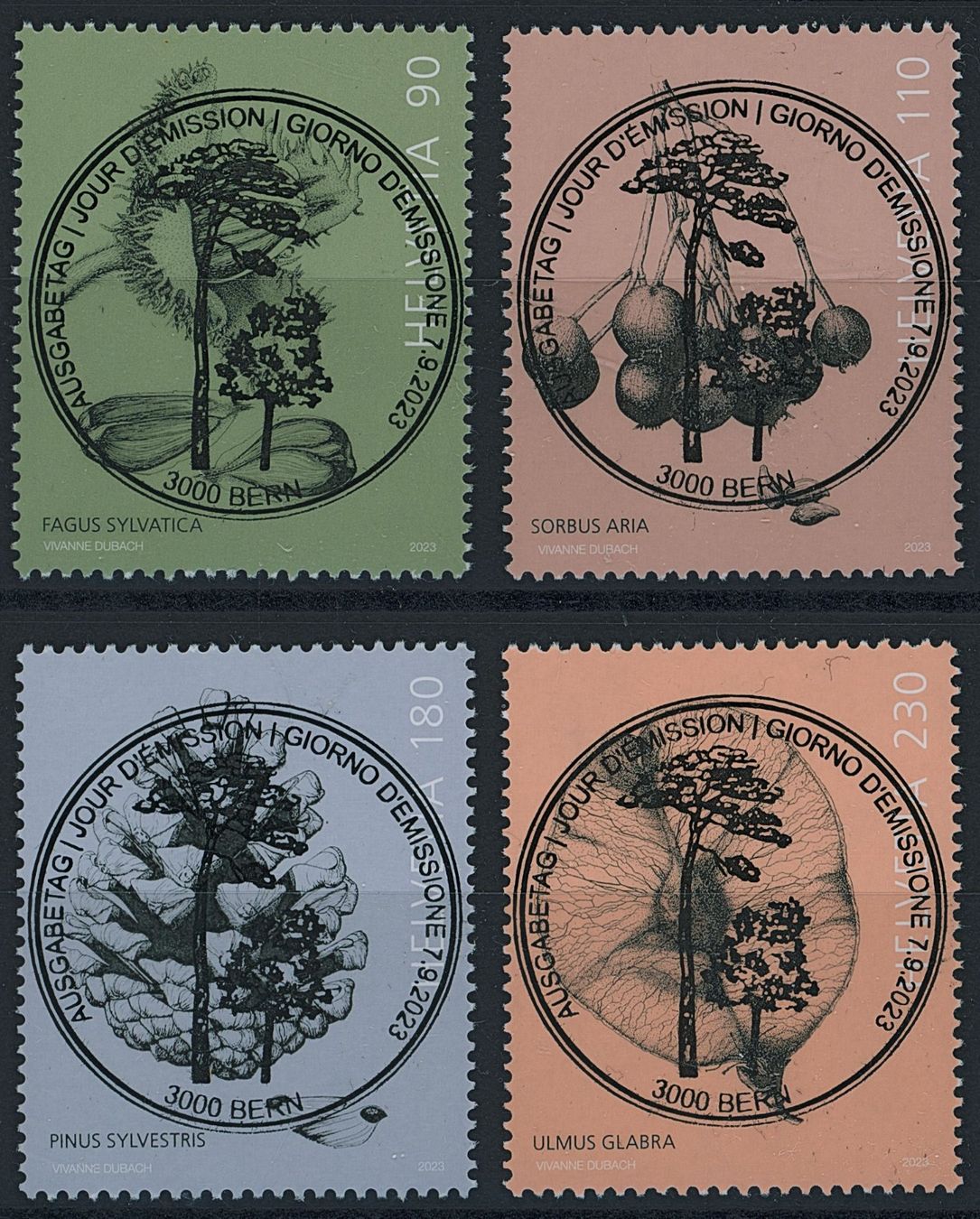 Tutti i francobolli: 2023 - Baumfrüchte - Ersttag Voll Stempel ET – Usato da Schindellegi venduto da leecollect