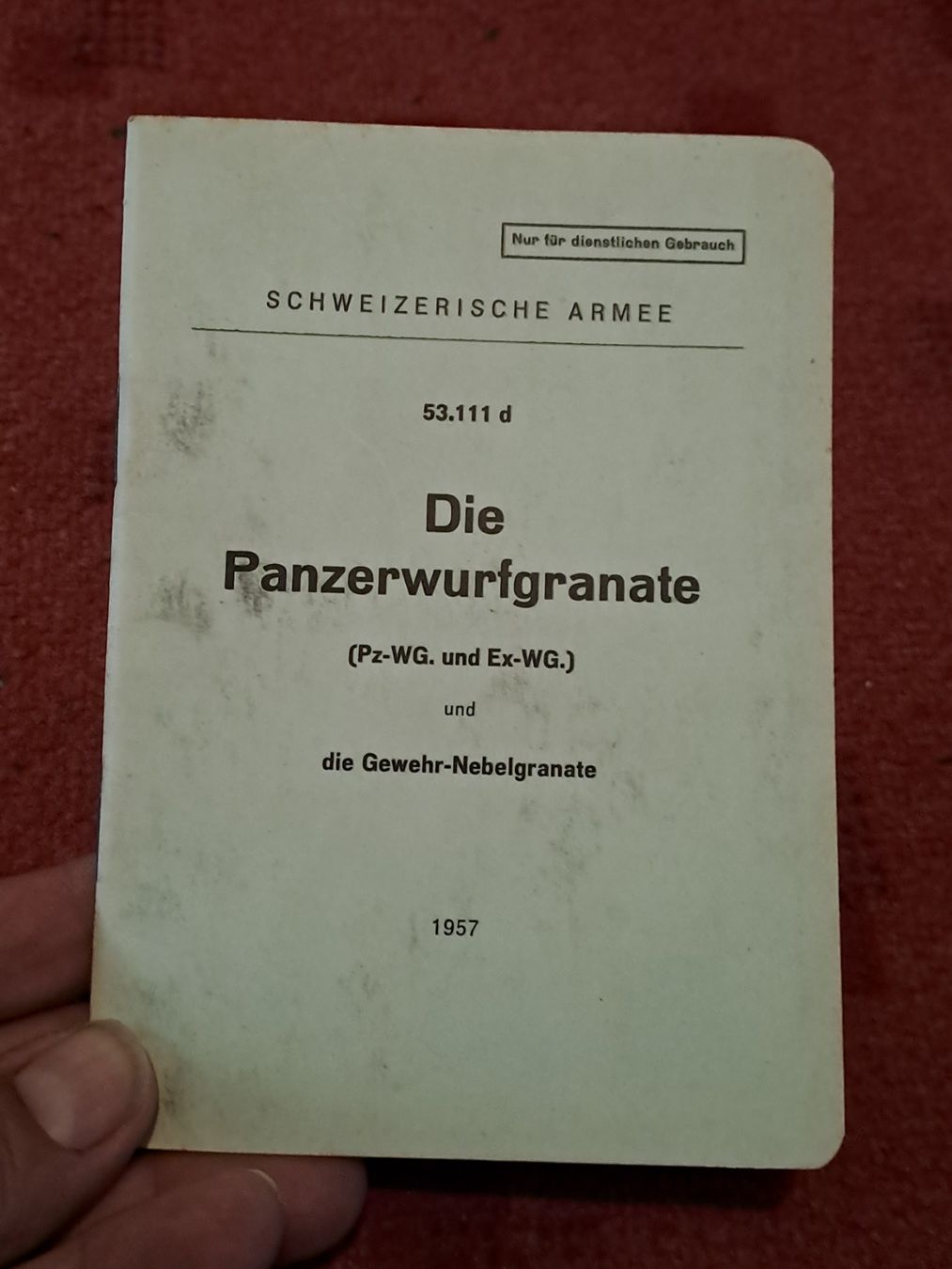 Bücher: Reglement  " Die Panzerwurfgranate  " – Gebraucht aus St.Gallen von Infanteriewerk 2