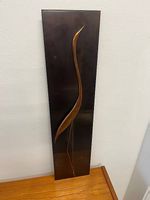Elegante plaque murale avec héron en cuivre vintage