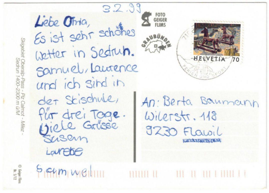 Cartoline postali: Sedrun - 5 Bild AK Milez – Usato da Binningen venduto da Mountainrider 1