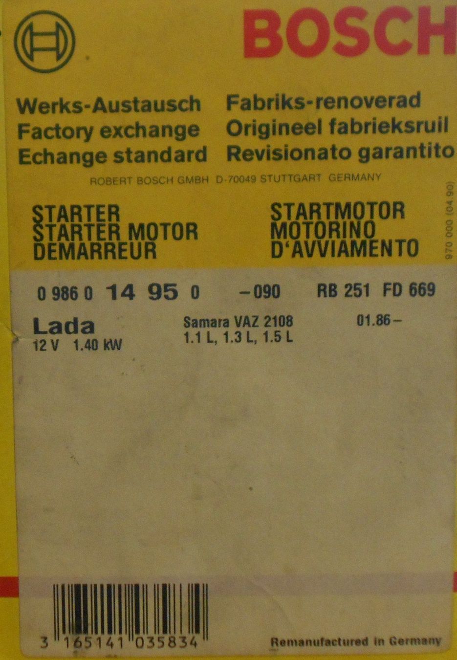 Lada Tutti pezzi di ricambio auto: Anlasser + Alternator für Young+Oldtimer – Nuovo e nell'imballaggio originale da Altstätten SG venduto da Ivo010