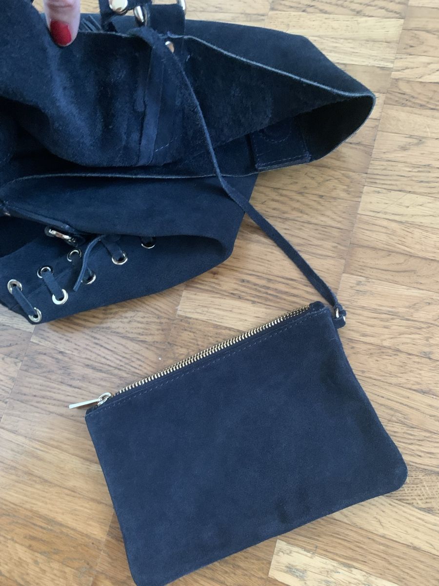 Borse da donna: Paul Kehl wildleder tasche blau – Usato da Zürich venduto da Nikuska32 9