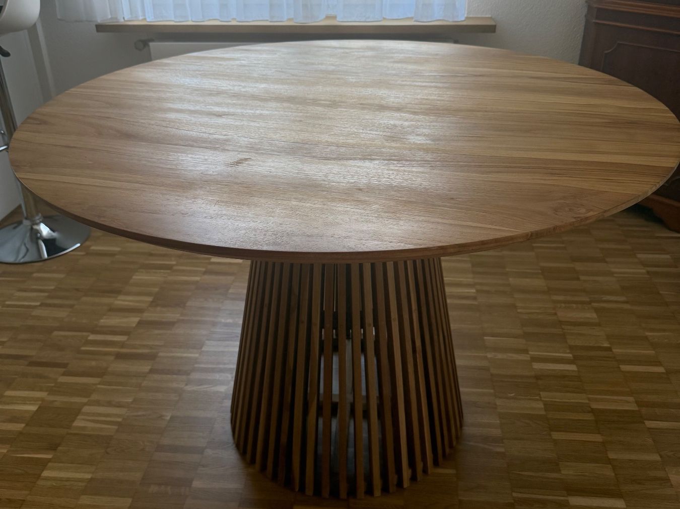 Tavoli: Runder Esstisch aus massivem Teakholz 120cm – Usato da Glattbrugg venduto da aentz 2