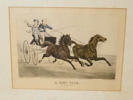 2 HANDCOL. LITHOGRAPHIEN, A FAST TEAM "OUT ON THE LOOSE",