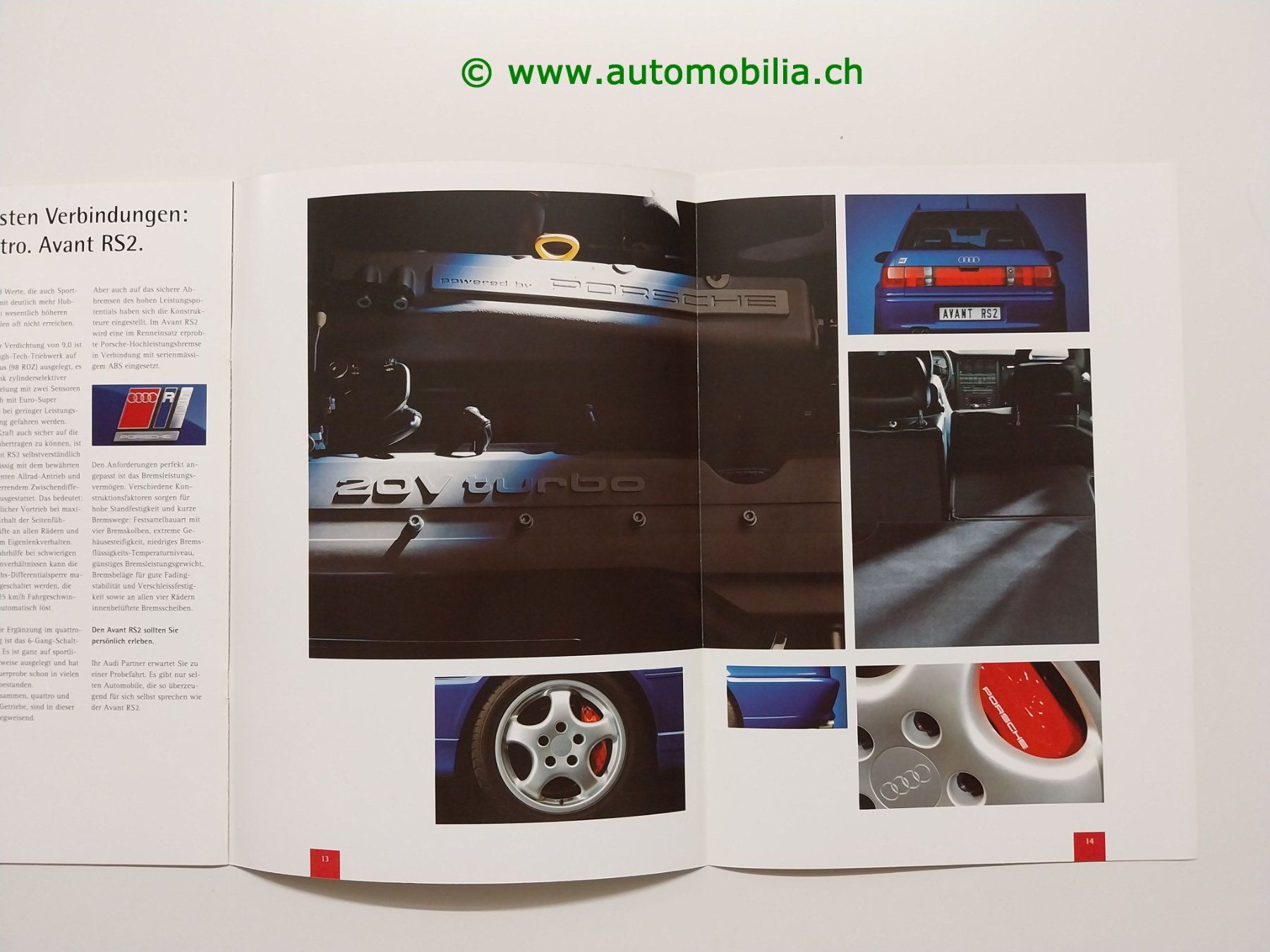 Audi Dokumente: Audi RS2 Avant 1994/01 Prospekt deutsch – Gebraucht aus Weingarten-Kalth von Bettelbruenneli 7