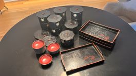 Japanisches Holz Geschirr Set