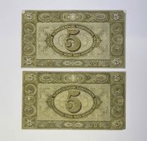 2x 5.- Franken Banknote Serie 28 Y und 37 Q