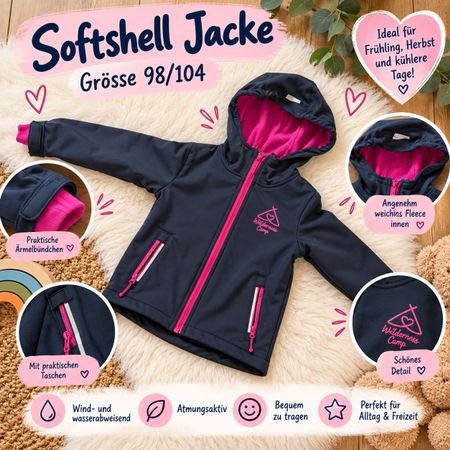 Softshell Jacke Wilderness Camp dunkelblau Grösse 98/104