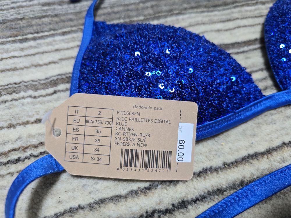 Cannes Calzedonia Bikini Blu Calzedonia Bikini Mit Pailletten, S/2