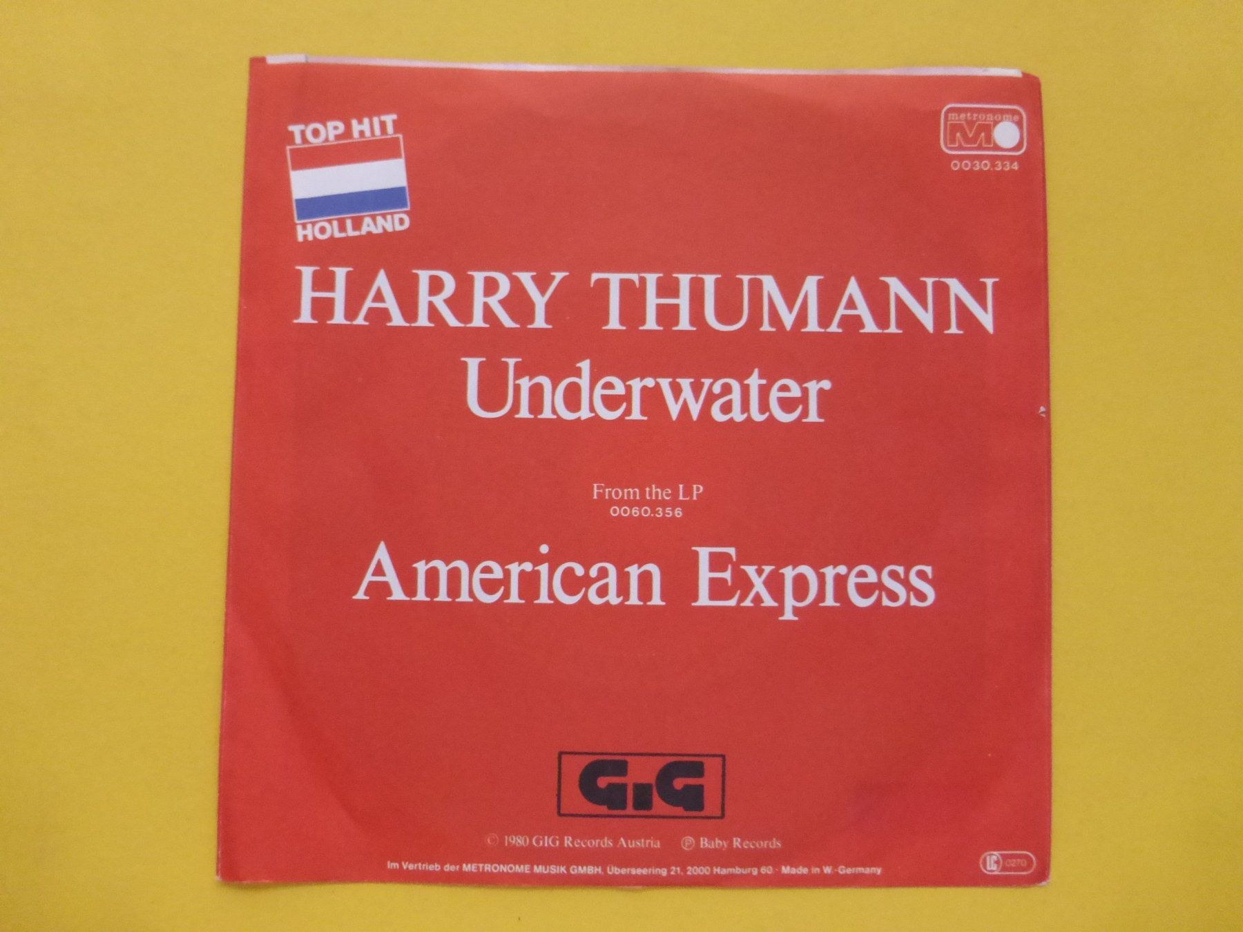 Vinyles: Harry Thumann – Underwater – D'occasion à Zürich par Swiss57 1