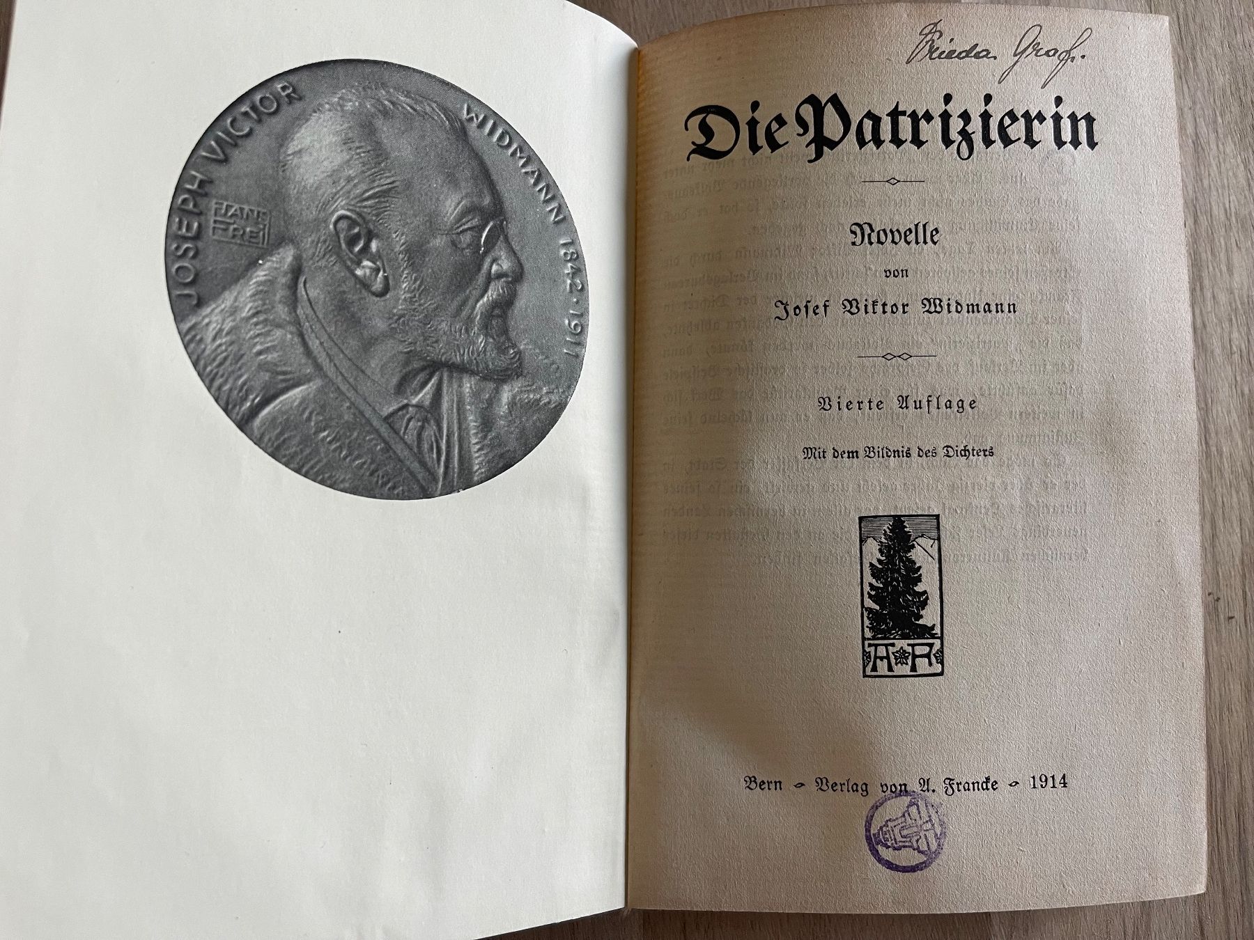 Bücher: J.V.Widmann - Die Patrizierin - Vierte Auflage 1914 – Gebraucht aus Zuerich von Dorsi 1