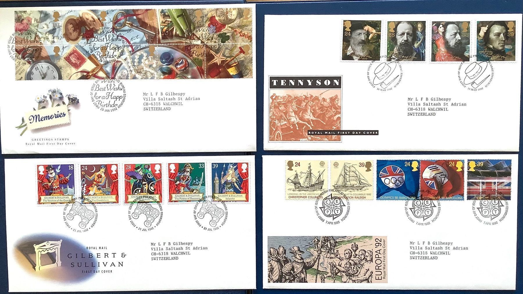 Tutti i francobolli: 1992 - FDC - Grossbritannien – Nuovo (secondo la descrizione) da Liestal venduto da Pep3