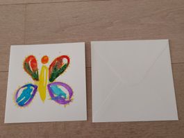 Handgemachte Bei mir Karte mit Umschlag - 15 cm X 15 cm.