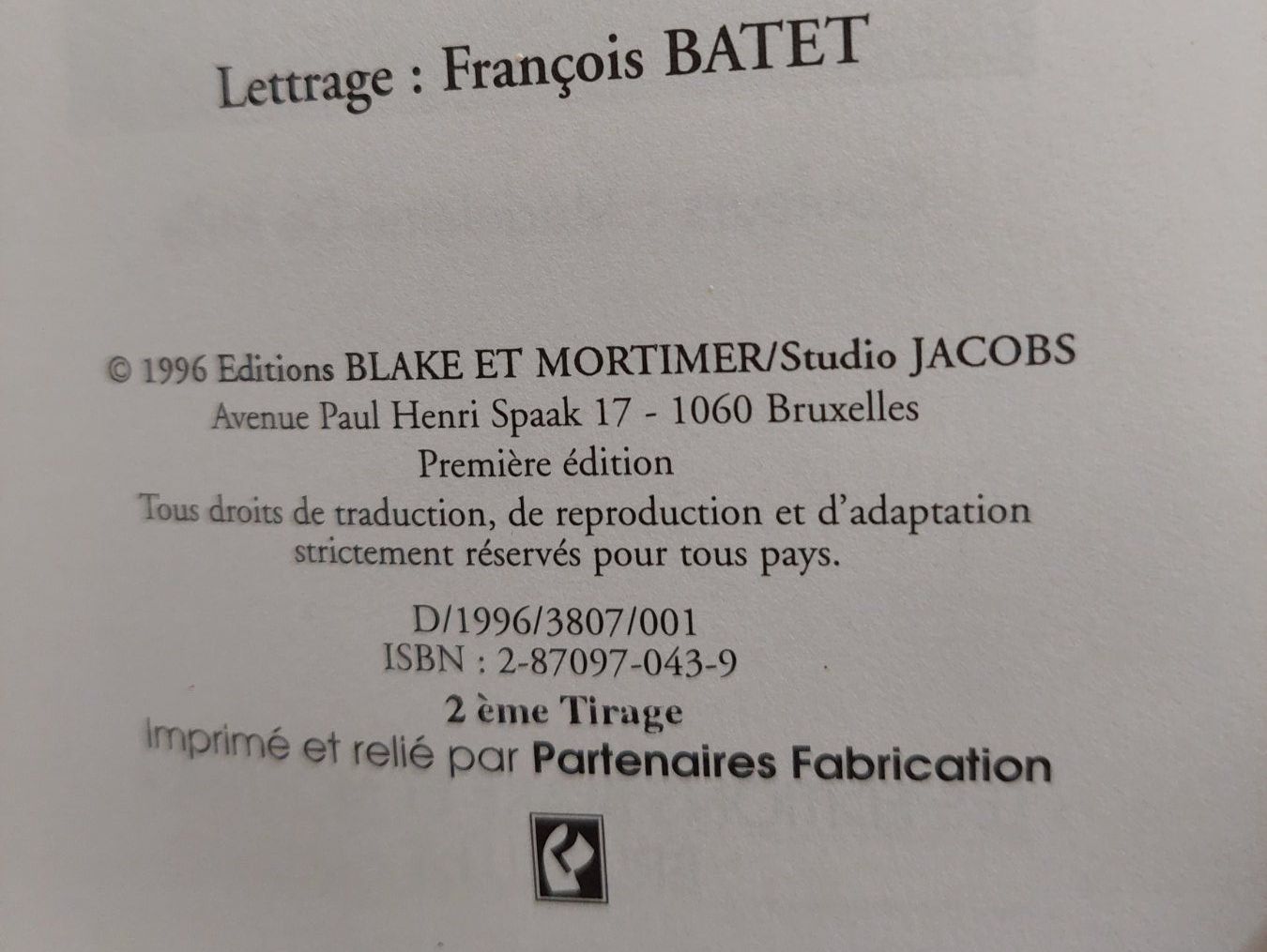 Comics: Blake Et Mortimer "L'Affaire Francis Blake" EO 1996 TBE+ – Gebraucht aus Genève von Blu_BD 2