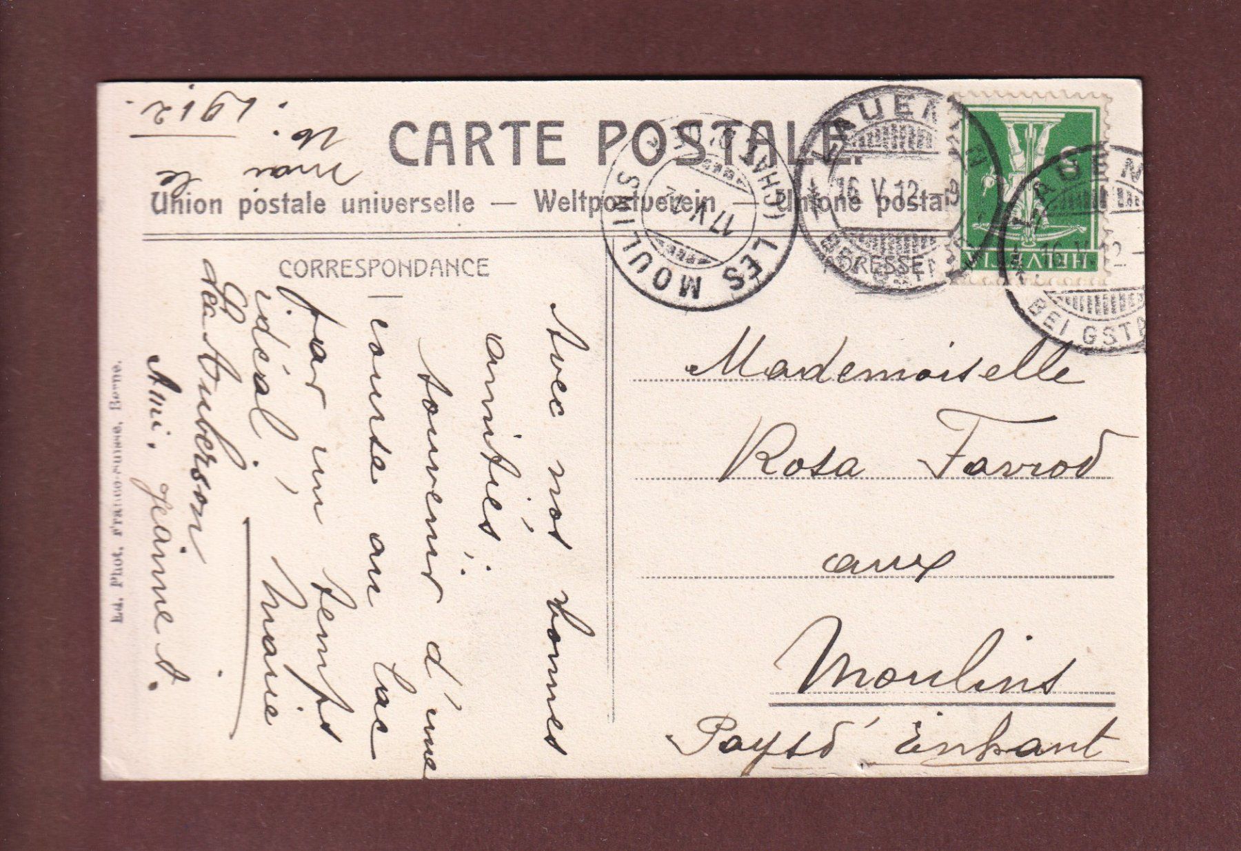 Cartoline postali: Wasserfall beim LAUENENSEE - 1912 – Usato da Pully venduto da nicecards-shop 1