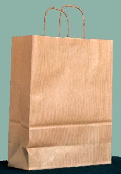 Borse: Papiertragtaschen 14/8 x 21 cm braun – Nuovo e nell'imballaggio originale da Lauperswil venduto da oeko-sack