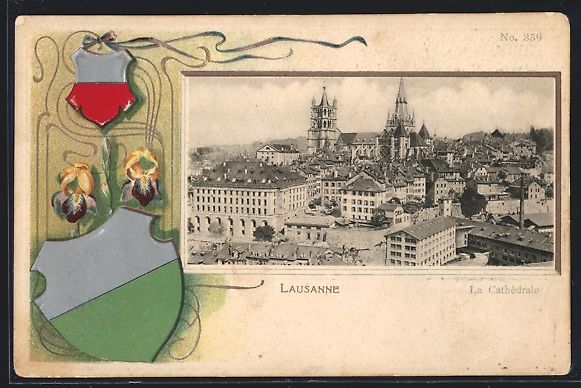 Ansichtskarten: Passepartout-Lithographie Lausanne, Teil – Gebraucht aus Berlin von bartko-reher