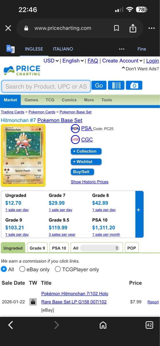 Pokémon Carte collezionabili: Hitmonchan #7 Pokemon Base Set - NEAR MINT/MINT – Nuovo (secondo la descrizione) da Canobbio venduto da ale_85bk 2