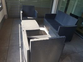 Gartenmöbel im Rattanlook, hergestellt aus Kunststoff