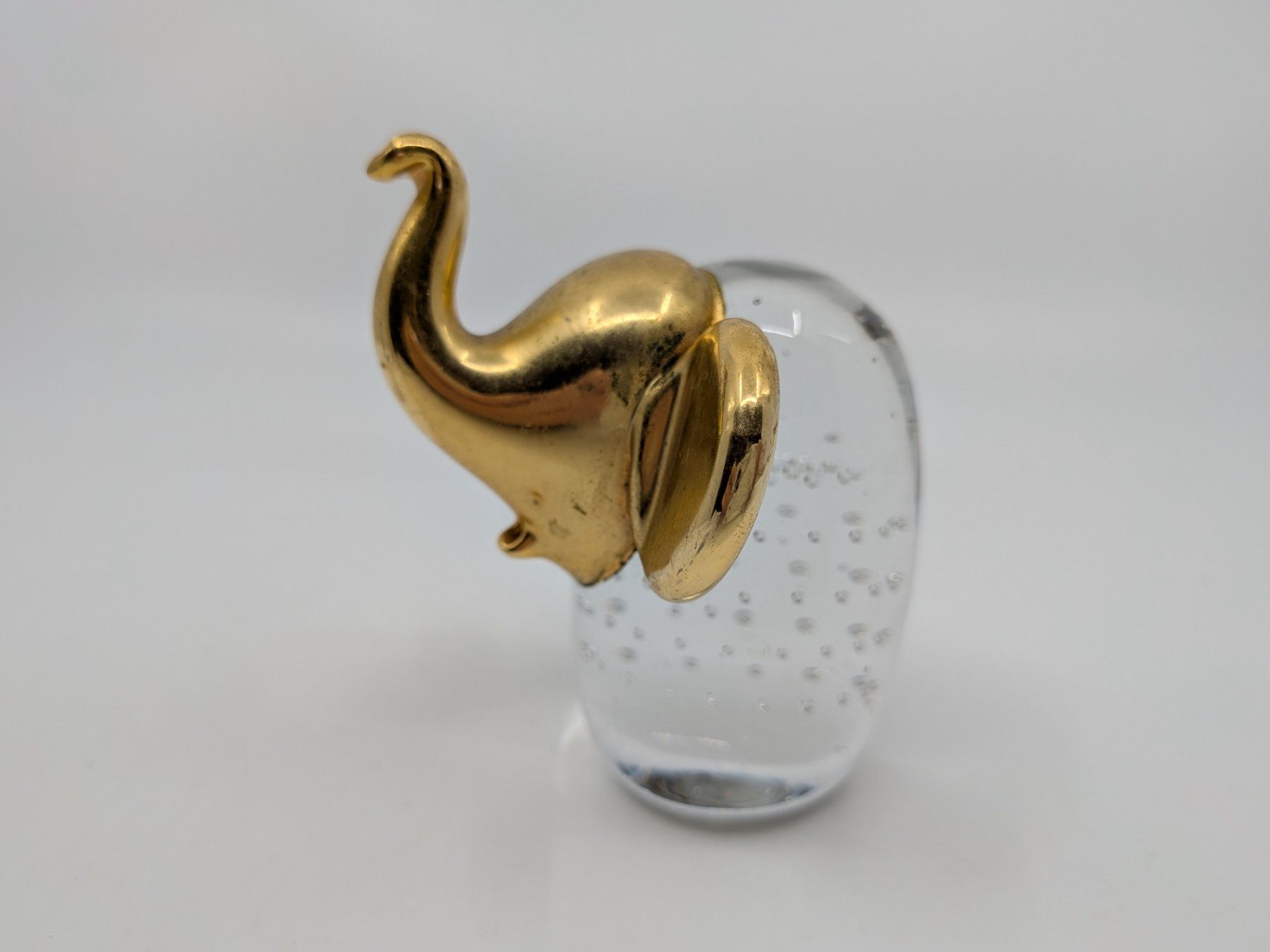 Statuette: Kleiner Elefant Glas und Messing – Usato da Emmen venduto da magelan