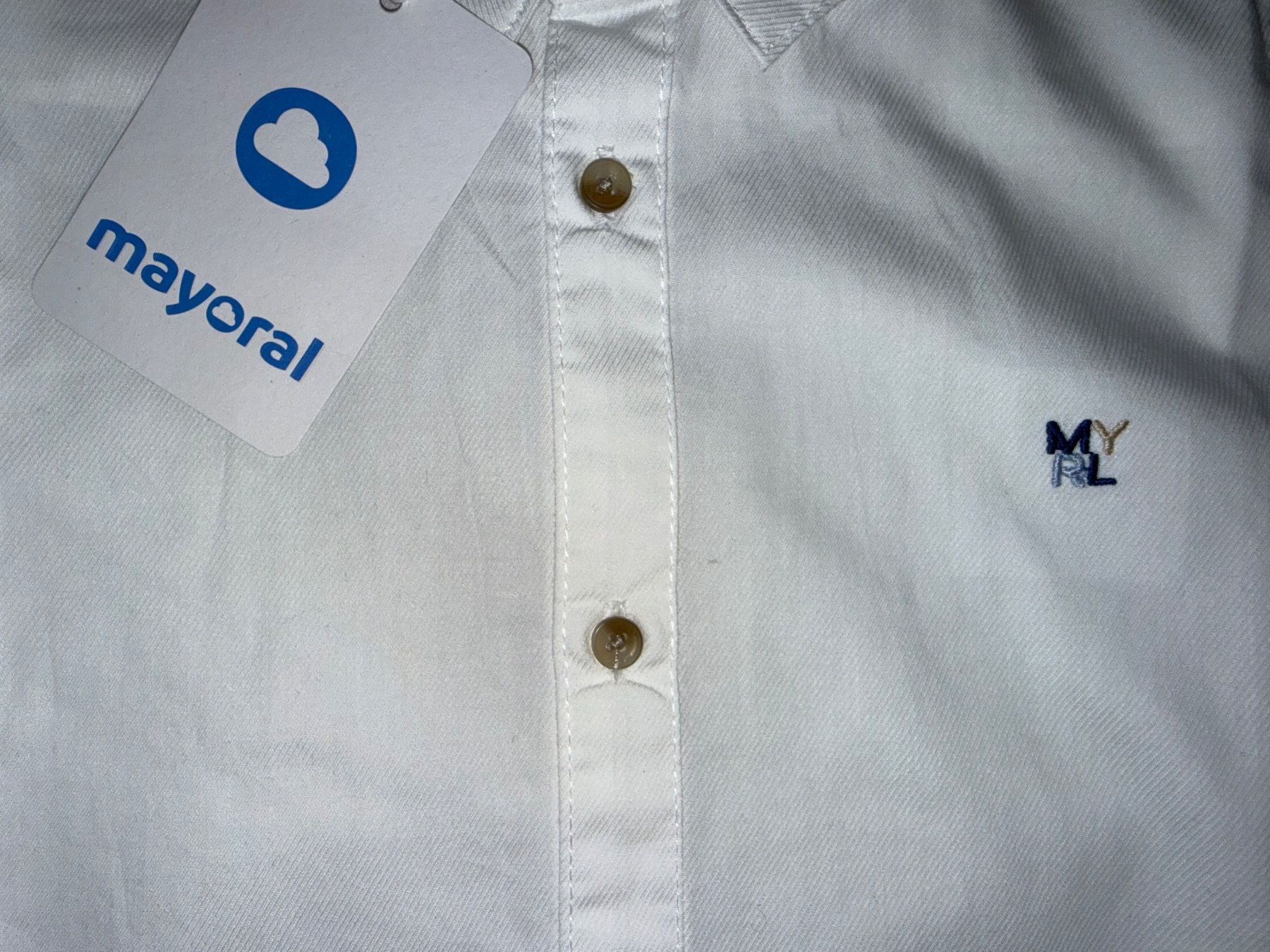 Mayoral Camicie, T-shirt & Polo: Hemd Mayoral Weiss Ge.116 – Nuovo e nell'imballaggio originale da Zürich venduto da Rolik123 4