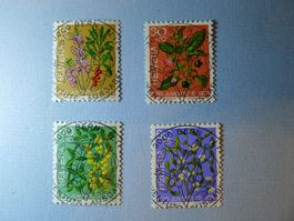 1974 Pro Juventute Giftpflanzen J248-J251 ET Vollstempel